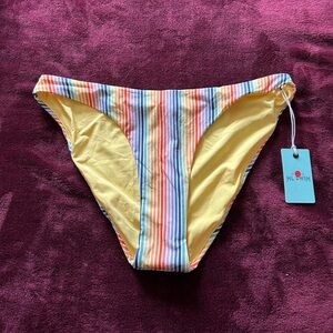 Marine Layer Havana Full Cut Bikini Bottoms Rainbow Stripe Size Small